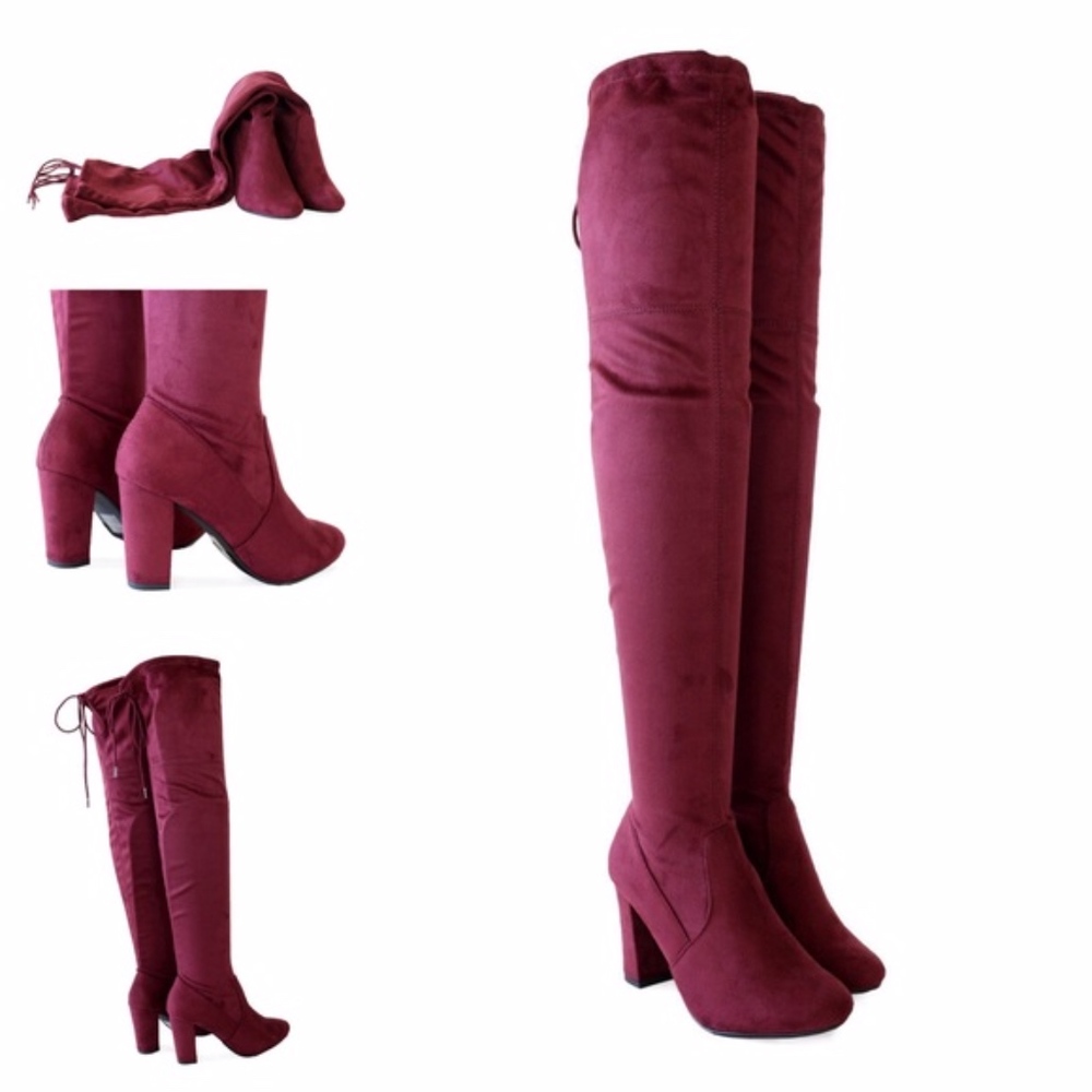 DANIELLA Over the Knee Boots - WINE - Picture 2 of 8